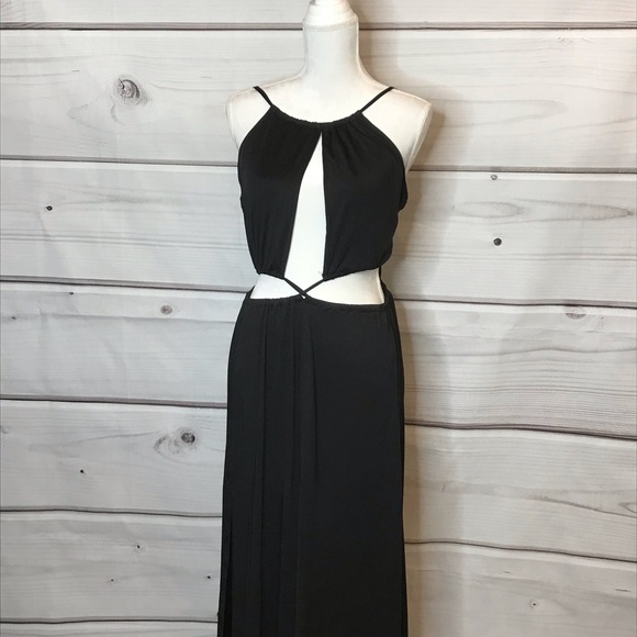 Wonderlust LA Black Cut Out Maxi Dress - Picture 1 of 7